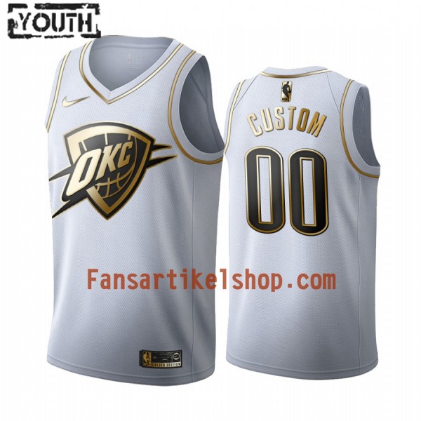 NBA Oklahoma City Thunder Trikot Benutzerdefinierte Nike 2019-2020 Weiß Golden Edition Swingman - Kinder